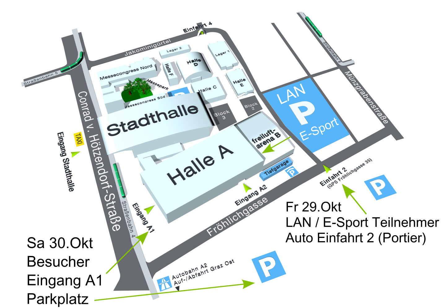 Messe Graz - Anfahrts u. Lageplan